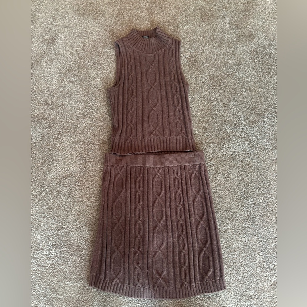 Sincerely Jules Warm Brown Knit Set